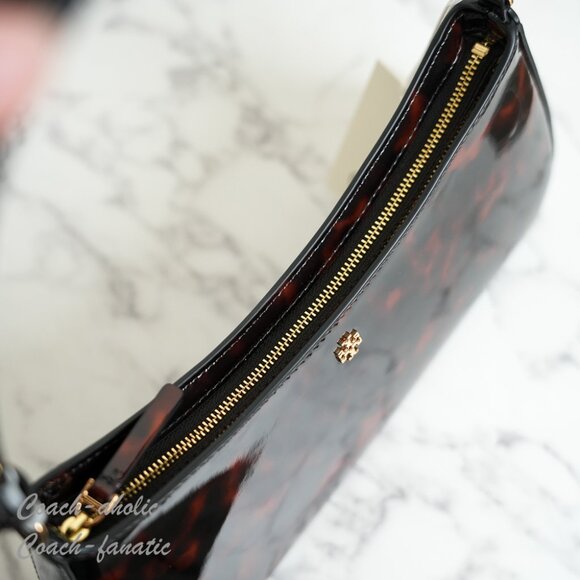 Tory Burch Emerson Tortoise Patent Leather Shoulder Bag 165969 - Picture 8 of 9